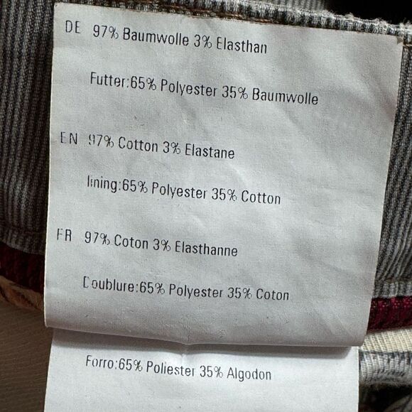 Meyer Jeans Mens Sz 35 / 31 Tan cotton blend Diego pin striped Modern Fit chino - Picture 10 of 14